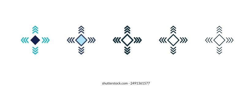 Conjunto de iconos de flexibilidad sobre fondo blanco