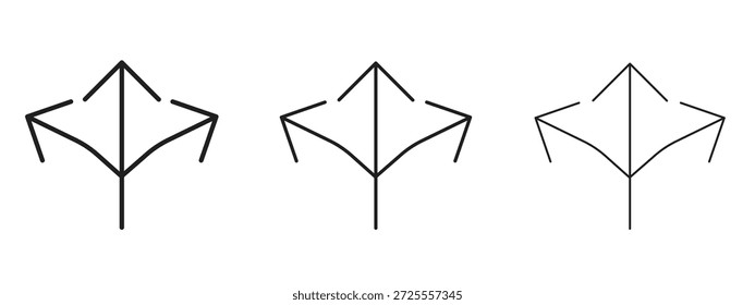 Símbolo de línea delgada del icono de la flexibilidad en el fondo blanco, Ilustración vectorial editable del movimiento