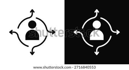 Flexibility Icon White And Black Background Style