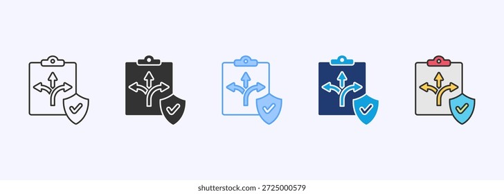 Conjunto de iconos de política de flexibilidad Multistyle Varios elementos de Colección para el diseño