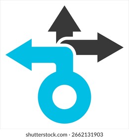 Flexibilidad Icono único Glifo Azul Gris Ilustración