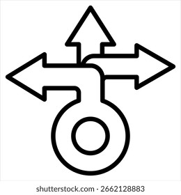 Ilustración de contorno de icono único de flexibilidad