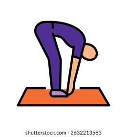 flexibility training color flat icon for digital and print projects.  Minimal clean icons for apps and websites. Modern simple icons for UI UX and branding