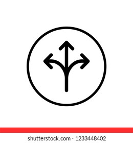 Flexibility vector icon, direction symbol. Simple, flat design for web or mobile app