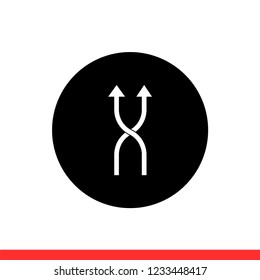 Flexibility vector icon, direction symbol. Simple, flat design for web or mobile app