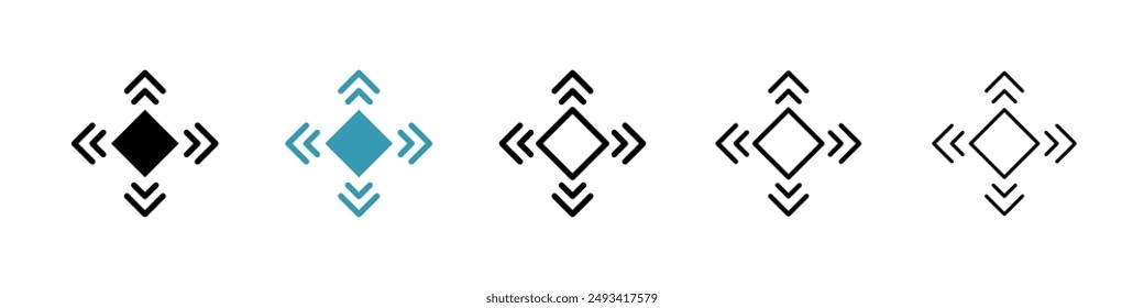 Flexibility vector icon set in solid style.