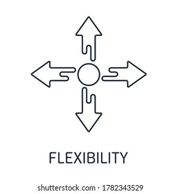 Flexibility. Vector linear  icon isolated on white background.