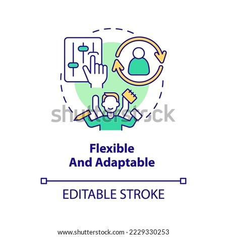 Flexible and adaptable concept icon. Advantage of non formal education abstract idea thin line illustration. Isolated outline drawing. Editable stroke. Arial, Myriad Pro-Bold fonts used