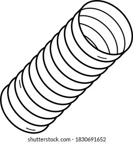 Conducto de aire flexible. Icono de contorno del vector.
