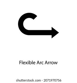 Flexible Arc Arrow Trendy Solid Icon Isolated On White And Blank Background For Your Design