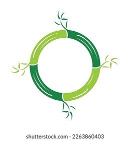 Flexible bamboo ,green nature , logo design template, brand company