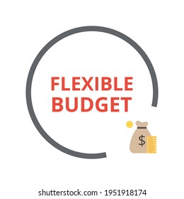 Vector de presupuesto flexible. Contabilidad de gestión y concepto de negocio. Ilustración plana sobre fondo blanco.