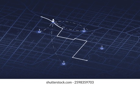 Flexible charging solutions, public charging stations available nearby. Select the most convenient route to drive. City map with charging stations icon available. Vector illustration