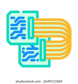 flexible circuit board bending color icon vector. flexible circuit board bending sign. isolated symbol illustration