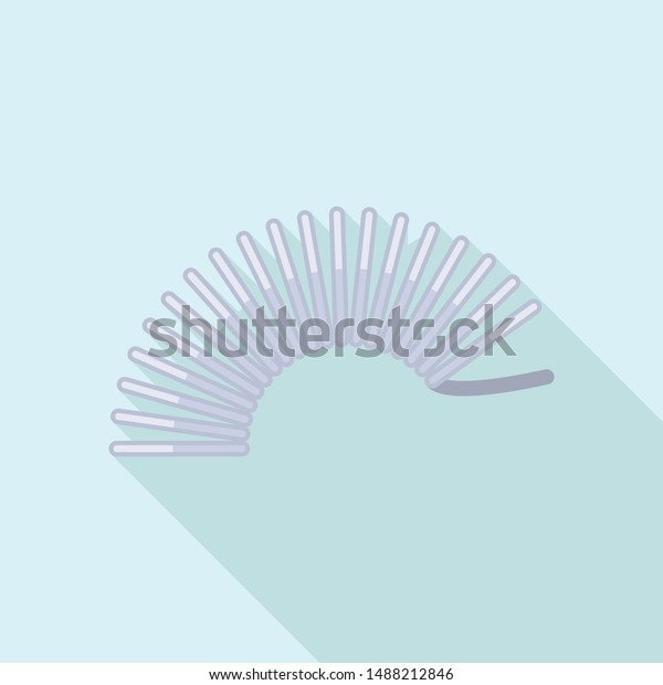 Flexible coil spring icon. Flat\
illustration of flexible coil spring vector icon for web\
design