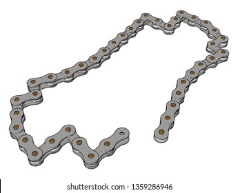 It is flexible curved in compression but linear rigid and load bearing in tension have two or more links vector color drawing or illustration