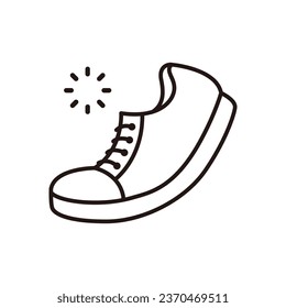 Flexible curved light running shoe vector icon for clean and shiny washing.