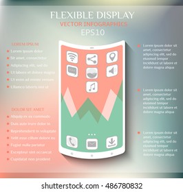 Flexible display smartphone infographics. Vector illustration EPS10