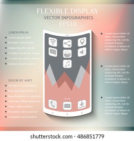 Flexible display smartphone infographics. Vector illustration EPS10