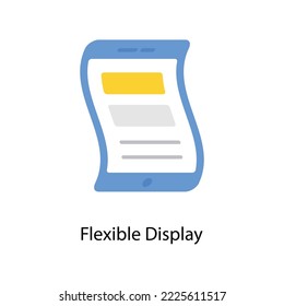 Flexible Display Vector Flat  Icons. Simple Stock Illustration