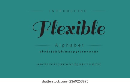Flexible Elegant Font Uppercase Lowercase and Number. Classic Lettering Minimal Fashion Designs. Typography modern serif fonts regular decorative vintage concept. vector illustration
