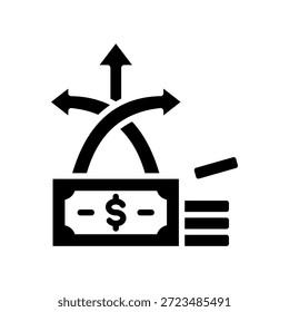 Icono de financiamiento flexible Ilustración vectorial de glifos