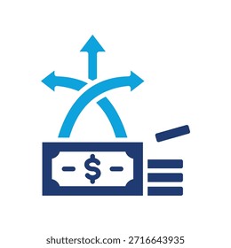 Ícone de financiamento flexível Ilustração de vetor misto