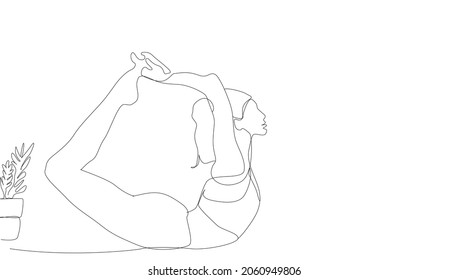 flexible fit woman doing sports and exercise. plates and fit woman logo