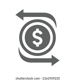 Flexible, funding, currency icon. Gray vector graphics.