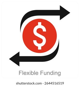 Diseño de concepto de icono de Vector de financiación flexible