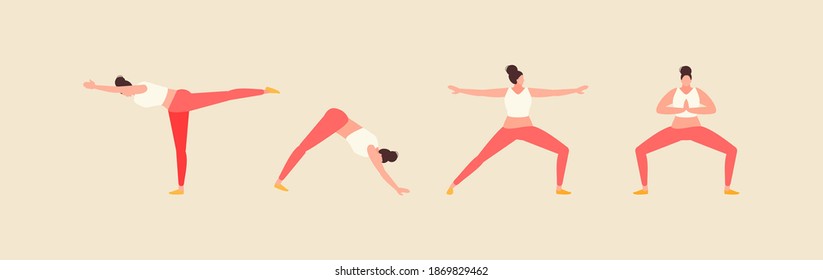 Flexible girl practicing yoga vector