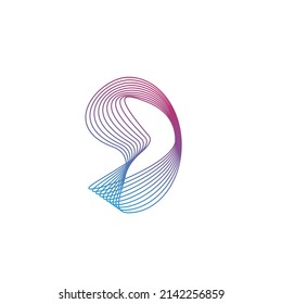 Flexible gradient line art vector logo design