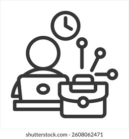 Flexible Hiring Model Outline Icon Vector Illustration