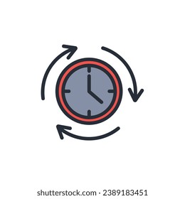 icono de horas flexibles. vector.Curso editable.Signo de estilo lineal para uso de diseño web,logotipo.Ilustración de símbolo.