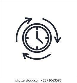 flexible hours icon. vector.Editable stroke.linear style sign for use web design,logo.Symbol illustration.