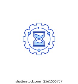 Flexible Hours Line Icon. linear style sign for mobile concept and web design. Outline vector icon.