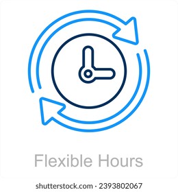 Flexible Hours and time icon concept