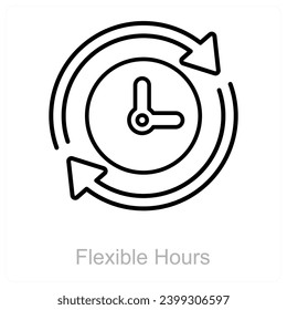 Flexible Hours and time icon concept