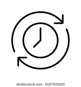 Flexible Hours Vector for Remote Job Freedom. Work clock icon illustration, time management concept, digital work-life balance.