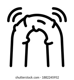 flexible insulation bursts optical fiber black icon vector. flexible insulation bursts optical fiber sign. isolated symbol illustration