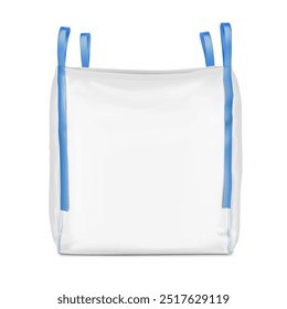 Flexible intermediate bulk container big bag mockup. High realistic. Vector illustration isolated on white background. Ready for use in presentation, promo, advertising and more. EPS10.