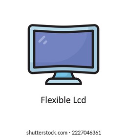 Flexible Lcd Vector Filled Outline Icon Design illustration. Housekeeping Symbol on White background EPS 10 File