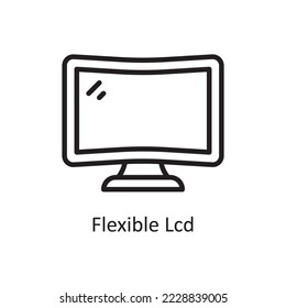 Flexible Lcd Vector Outline Icon Design illustration. Housekeeping Symbol on White background EPS 10 File