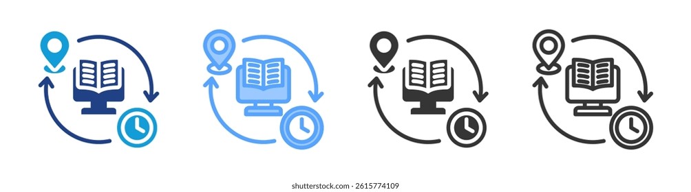 Flexible Learning icon set multiple style collection