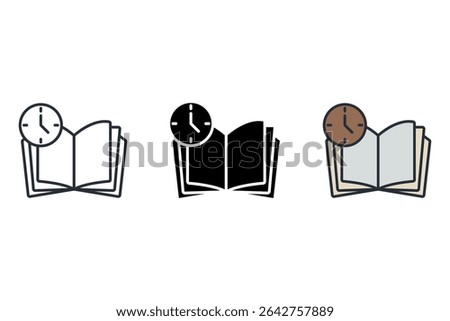 flexible learning icons isolated on White Background. Flat style design
