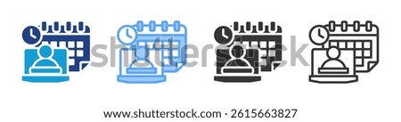 Flexible Learning Schedule icon set multiple style collection