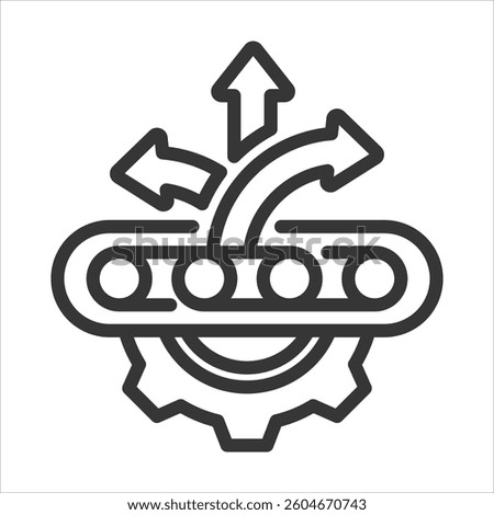 Flexible Manufacturing Outline Icon Vector Illustration