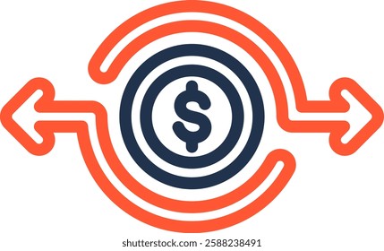 Flexible Money Icon Color Line Vector Illustration