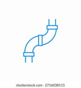 vetor de sinal de ícone de conexão de pipe flexível