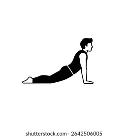 Flexible Practicer in Yoga Cobra Pose on Bright White Background Fitness and Core Power